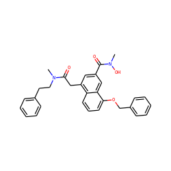 CN(O)C(=O)c1cc(CC(=O)N(C)CCc2ccccc2)c2cccc(OCc3ccccc3)c2c1 ZINC000013758712