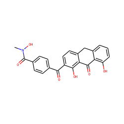 CN(O)C(=O)c1ccc(C(=O)c2ccc3c(c2O)C(=O)c2c(O)cccc2C3)cc1 ZINC000013606229