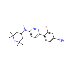 CN(c1ccc(-c2ccc(C#N)cc2O)nn1)C1CC(C)(C)NC(C)(C)C1 ZINC000146621241