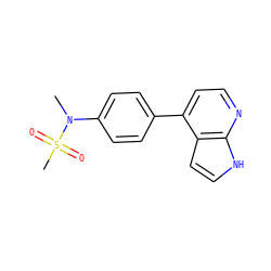 CN(c1ccc(-c2ccnc3[nH]ccc23)cc1)S(C)(=O)=O ZINC000096258300
