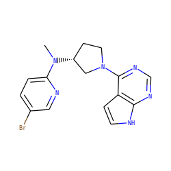 CN(c1ccc(Br)cn1)[C@@H]1CCN(c2ncnc3[nH]ccc23)C1 ZINC000114365562