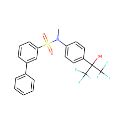 CN(c1ccc(C(O)(C(F)(F)F)C(F)(F)F)cc1)S(=O)(=O)c1cccc(-c2ccccc2)c1 ZINC000028572569
