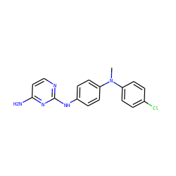 CN(c1ccc(Cl)cc1)c1ccc(Nc2nccc(N)n2)cc1 ZINC000084616964