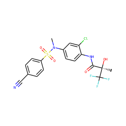 CN(c1ccc(NC(=O)[C@@](C)(O)C(F)(F)F)c(Cl)c1)S(=O)(=O)c1ccc(C#N)cc1 ZINC000040956657