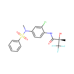 CN(c1ccc(NC(=O)[C@](C)(O)C(F)(F)F)c(Cl)c1)S(=O)(=O)c1ccccc1 ZINC000040952259
