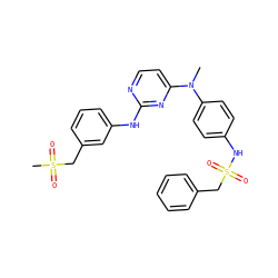 CN(c1ccc(NS(=O)(=O)Cc2ccccc2)cc1)c1ccnc(Nc2cccc(CS(C)(=O)=O)c2)n1 ZINC000014945127