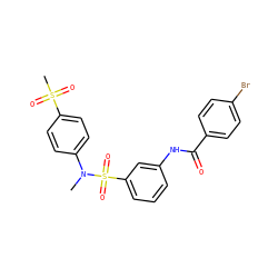 CN(c1ccc(S(C)(=O)=O)cc1)S(=O)(=O)c1cccc(NC(=O)c2ccc(Br)cc2)c1 ZINC000169312029