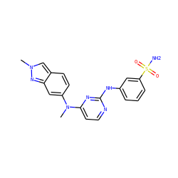 CN(c1ccc2cn(C)nc2c1)c1ccnc(Nc2cccc(S(N)(=O)=O)c2)n1 ZINC000040917789