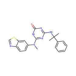 CN(c1ccc2ncsc2c1)c1nc(NC(C)(C)c2ccccc2)nc(=O)[nH]1 ZINC000013611479