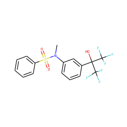CN(c1cccc(C(O)(C(F)(F)F)C(F)(F)F)c1)S(=O)(=O)c1ccccc1 ZINC000028571378