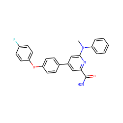 CN(c1ccccc1)c1cc(-c2ccc(Oc3ccc(F)cc3)cc2)cc(C(N)=O)n1 ZINC000114593494