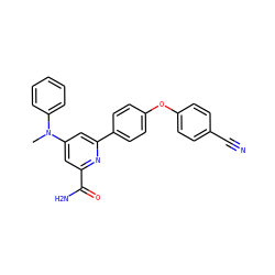 CN(c1ccccc1)c1cc(C(N)=O)nc(-c2ccc(Oc3ccc(C#N)cc3)cc2)c1 ZINC000114592317