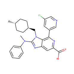 CN(c1ccccc1)c1nc2cc(C(=O)O)nc(-c3cncc(Cl)c3)c2n1C[C@H]1CC[C@H](C)CC1 ZINC000261170509
