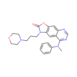 CN(c1ccccc1)c1ncnc2cc3oc(=O)n(CCCN4CCOCC4)c3cc12 ZINC000084726101