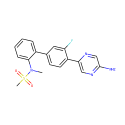 CN(c1ccccc1-c1ccc(-c2cnc(N)cn2)c(F)c1)S(C)(=O)=O ZINC000224807161