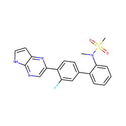 CN(c1ccccc1-c1ccc(-c2cnc3[nH]ccc3n2)c(F)c1)S(C)(=O)=O ZINC000224805202