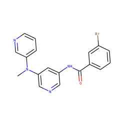 CN(c1cccnc1)c1cncc(NC(=O)c2cccc(Br)c2)c1 ZINC000096175682