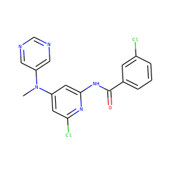 CN(c1cncnc1)c1cc(Cl)nc(NC(=O)c2cccc(Cl)c2)c1 ZINC000096175678