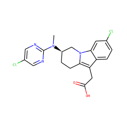 CN(c1ncc(Cl)cn1)[C@@H]1CCc2c(CC(=O)O)c3ccc(Cl)cc3n2C1 ZINC000203541261