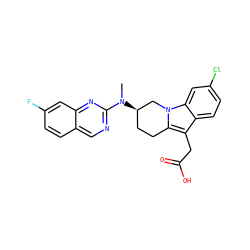 CN(c1ncc2ccc(F)cc2n1)[C@@H]1CCc2c(CC(=O)O)c3ccc(Cl)cc3n2C1 ZINC000203539107