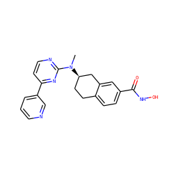 CN(c1nccc(-c2cccnc2)n1)[C@@H]1CCc2ccc(C(=O)NO)cc2C1 ZINC000113783505
