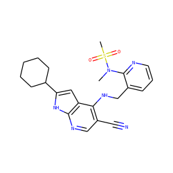 CN(c1ncccc1CNc1c(C#N)cnc2[nH]c(C3CCCCC3)cc12)S(C)(=O)=O ZINC000095595375