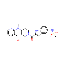 CN(c1ncccc1CO)C1CCN(C(=O)c2cc3cc(NS(C)(=O)=O)ccc3[nH]2)CC1 ZINC000027415113