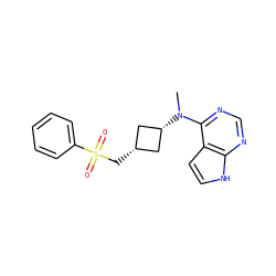 CN(c1ncnc2[nH]ccc12)[C@H]1C[C@@H](CS(=O)(=O)c2ccccc2)C1 ZINC001772582038