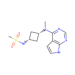 CN(c1ncnc2[nH]ccc12)[C@H]1C[C@@H](NS(C)(=O)=O)C1 ZINC001772612181