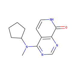 CN(c1ncnc2c(=O)[nH]ccc12)C1CCCC1 ZINC000096285205