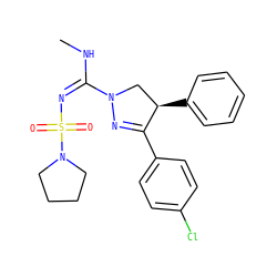 CN/C(=N/S(=O)(=O)N1CCCC1)N1C[C@@H](c2ccccc2)C(c2ccc(Cl)cc2)=N1 ZINC000028525693