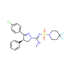 CN/C(=N\S(=O)(=O)N1CCC(F)(F)CC1)N1C[C@@H](c2ccccc2)C(c2ccc(Cl)cc2)=N1 ZINC000045301002