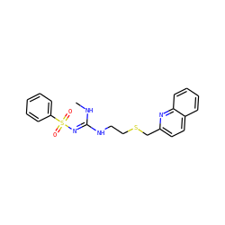 CN/C(=N\S(=O)(=O)c1ccccc1)NCCSCc1ccc2ccccc2n1 ZINC000017130726