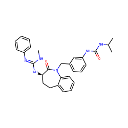 CN/C(=N\c1ccccc1)N[C@@H]1CCc2ccccc2N(Cc2cccc(NC(=O)NC(C)C)c2)C1=O ZINC000013798782