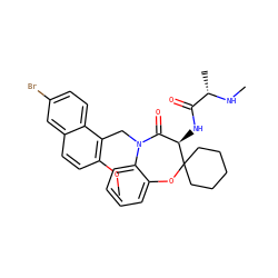 CN[C@@H](C)C(=O)N[C@@H]1C(=O)N(Cc2c(OC)ccc3cc(Br)ccc23)c2ccccc2OC12CCCCC2 ZINC000208303364