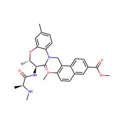 CN[C@@H](C)C(=O)N[C@@H]1C(=O)N(Cc2c(OC)ccc3cc(C(=O)OC)ccc23)c2ccc(C)cc2O[C@H]1C ZINC000208218080