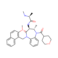 CN[C@@H](C)C(=O)N[C@@H]1C(=O)N(Cc2c(OC)ccc3ccccc23)c2ccccc2N(C(=O)C2CCOCC2)[C@H]1C ZINC000222345714