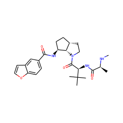 CN[C@@H](C)C(=O)N[C@H](C(=O)N1CC[C@H]2CC[C@H](NC(=O)c3ccc4occc4c3)[C@H]21)C(C)(C)C ZINC000040866064