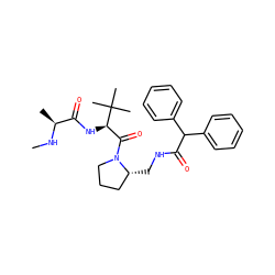 CN[C@@H](C)C(=O)N[C@H](C(=O)N1CCC[C@H]1CNC(=O)C(c1ccccc1)c1ccccc1)C(C)(C)C ZINC000040379818