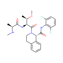 CN[C@@H](C)C(=O)N[C@H](C(=O)N1CCc2ccccc2[C@H]1C(=O)Nc1c(F)cccc1F)[C@@H](C)OC ZINC000211039018