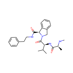 CN[C@@H](C)C(=O)N[C@H](C(=O)N1Cc2ccccc2[C@@H]1C(=O)NCCc1ccccc1)C(C)C ZINC000144945674