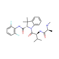CN[C@@H](C)C(=O)N[C@H](C(=O)N1c2ccccc2C(C)(C)[C@H]1C(=O)Nc1c(F)cccc1F)C(C)C ZINC000205773511