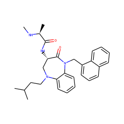 CN[C@@H](C)C(=O)N[C@H]1CN(CCC(C)C)c2ccccc2N(Cc2cccc3ccccc23)C1=O ZINC000096285512