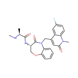 CN[C@@H](C)C(=O)N[C@H]1COc2ccccc2N(Cc2cc(=O)n(C)c3ccc(F)cc23)C1=O ZINC000143895907