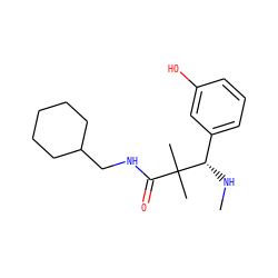 CN[C@@H](c1cccc(O)c1)C(C)(C)C(=O)NCC1CCCCC1 ZINC000000026431