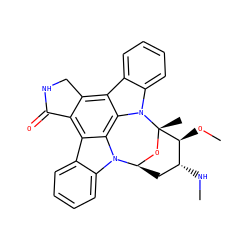 CN[C@@H]1C[C@@H]2O[C@@](C)([C@H]1OC)n1c3ccccc3c3c4c(c5c6ccccc6n2c5c31)C(=O)NC4 ZINC000100252542