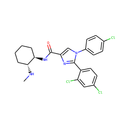 CN[C@@H]1CCCC[C@H]1NC(=O)c1cn(-c2ccc(Cl)cc2)c(-c2ccc(Cl)cc2Cl)n1 ZINC000028702490