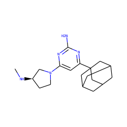 CN[C@@H]1CCN(c2cc(C34CC5CC(CC(C5)C3)C4)nc(N)n2)C1 ZINC000114197373