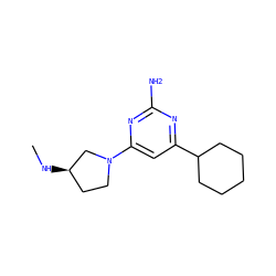 CN[C@@H]1CCN(c2cc(C3CCCCC3)nc(N)n2)C1 ZINC000169309623