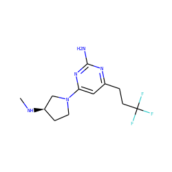 CN[C@@H]1CCN(c2cc(CCC(F)(F)F)nc(N)n2)C1 ZINC000114194756